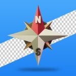 تصویر PNG آیکون سه بعدی قطب نما