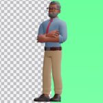 تصویر PNG کاراکتر سه بعدی مرد دست به سینه ایستاده