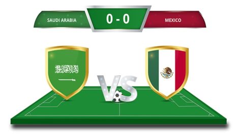 وکتور مسابقه جام جهانی 2022 قطر مسابقه عربستان و مکزیک