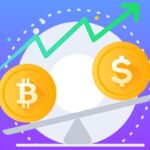 وکتور بیت کوین و دلار با مفهوم کسب و کار