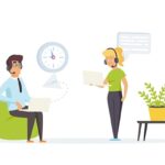 موشن گرافیک مجموعه کاراکتر مرکز تماس و پشتیبانی