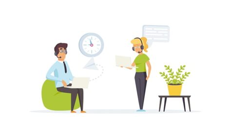 موشن گرافیک مجموعه کاراکتر مرکز تماس و پشتیبانی