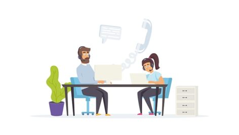موشن گرافیک مجموعه کاراکتر مرکز تماس و پشتیبانی