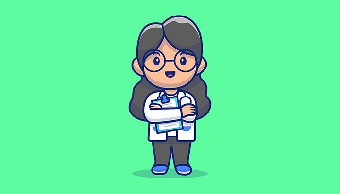 وکتور کاراکتر کارتونی دختر بچه دکتر | فری پیک ایرانی | پیک فری | وکتور ...