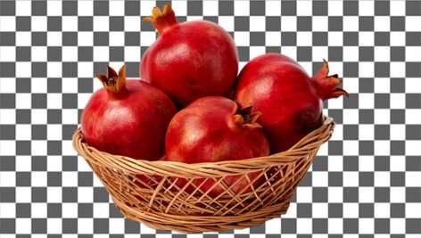 تصویر PNG سبد انار شب یلدا و چله از نمای جلو