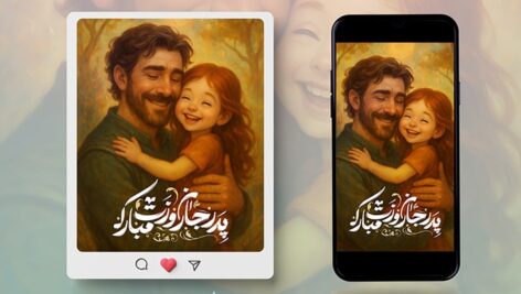 فایل لایه باز بنر روز پدر طرح پست و استوری