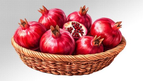 تصویر PNG رایگان سبد انار شب یلدا و چله