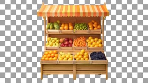 تصویر PNG رایگان قفسه میوه فروشی