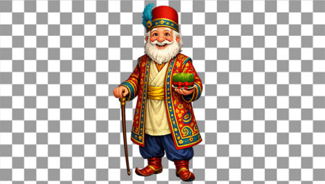 تصویر PNG عمو نوروز با سبزه