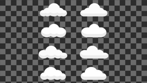 تصویر PNG مجموعه ابر سفید