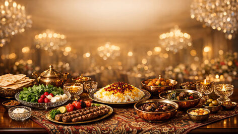 تصویر غذای ایرانی در تالار پذیرایی و تشریفات
