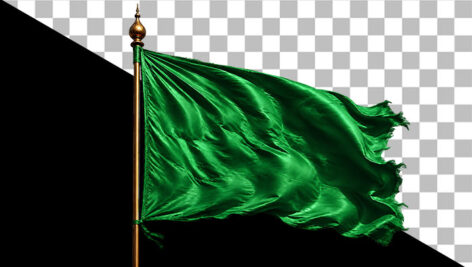 تصویر PNG ماه محرم طرح پرچم سبز امام حسین