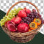 دانلود تصویر PNG دوربری شده سبد میوه (انار و انگور) برای شب یلدا و تبلیغات