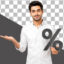 دانلود PNG مرد با علامت درصد | تصویر دوربری شده تخفیف و فروش ویژه